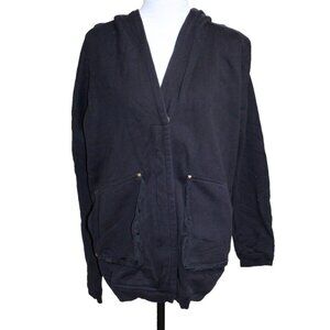Wilfred Aritzia Black Rousseau Hoodie Cardigan Sweater Jacket French Terry OS S